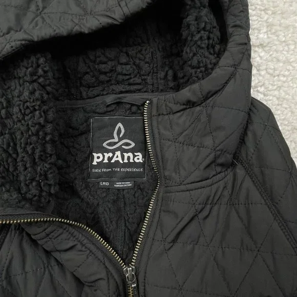 Prana Esla Long Black Sherpa Lined Coat - Picture 5 of 14